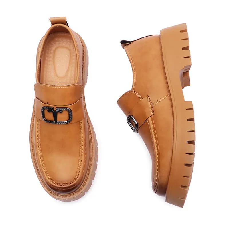 V ZERO FIVE Casual Shoes Men's Yellow Brown 3