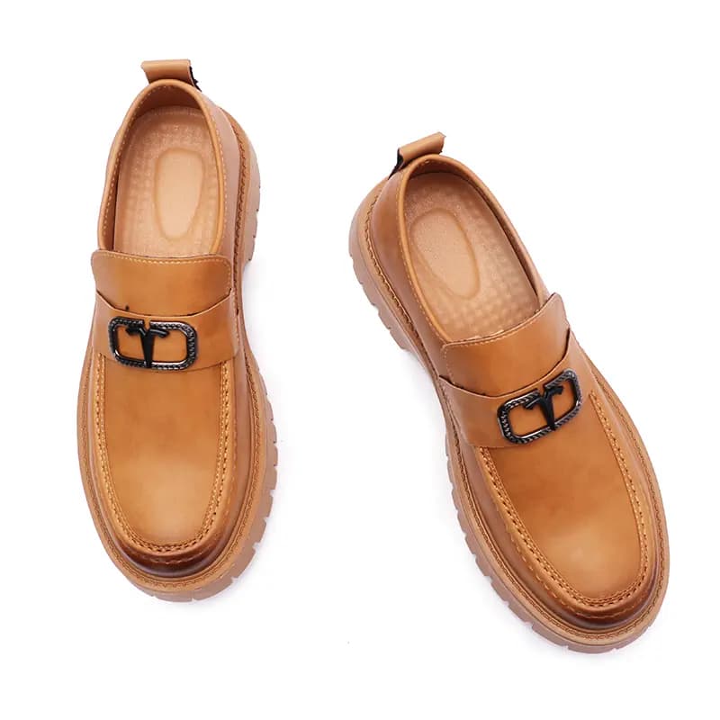 V ZERO FIVE Casual Shoes Men's Yellow Brown 2
