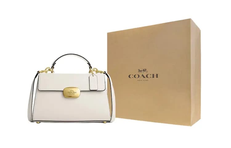 COACH Eliza Dəri Çiyin Çantası Qadın Ağ 6