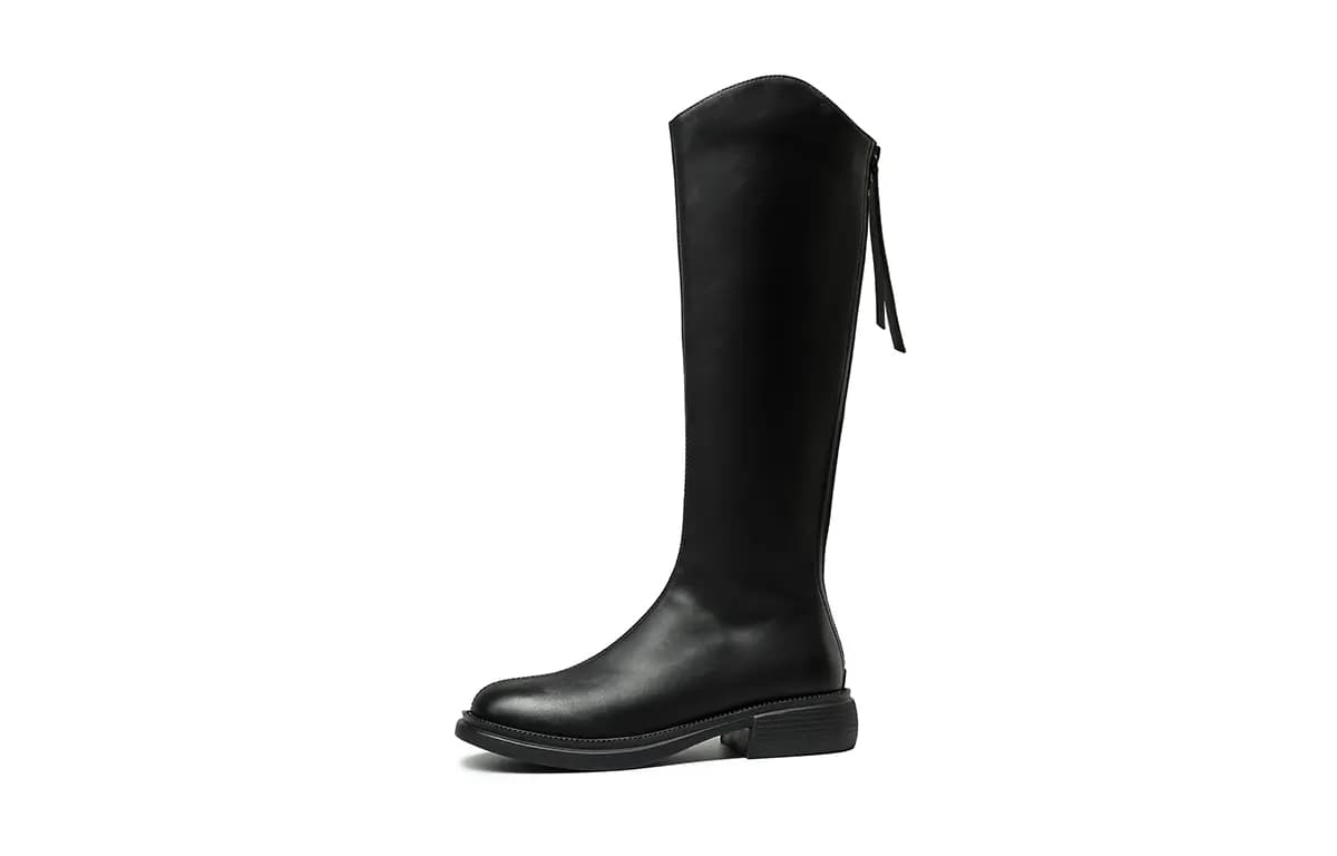 HLA PU Simple Elegant High Boots 3.5cm Women's 10
