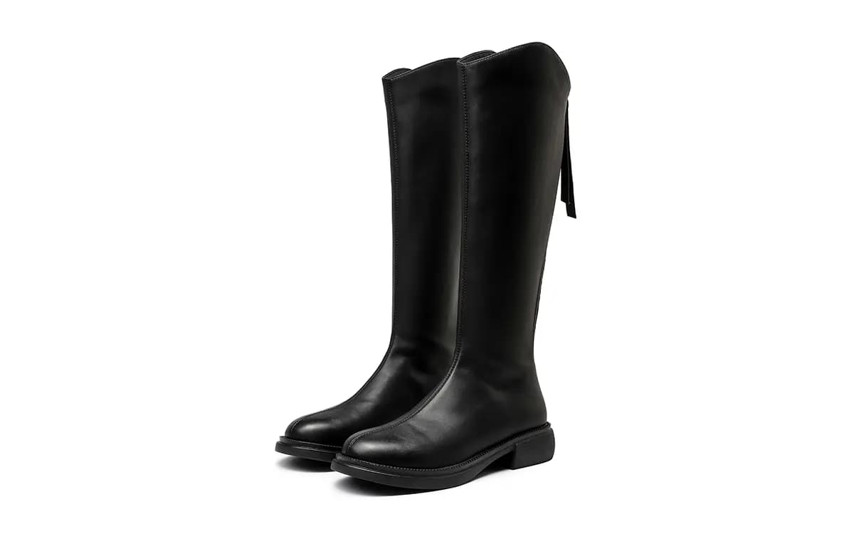 HLA PU Simple Elegant High Boots 3.5cm Women's 11