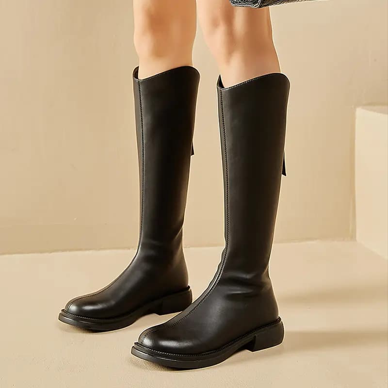 HLA PU Simple Elegant High Boots 3.5cm Women's 15