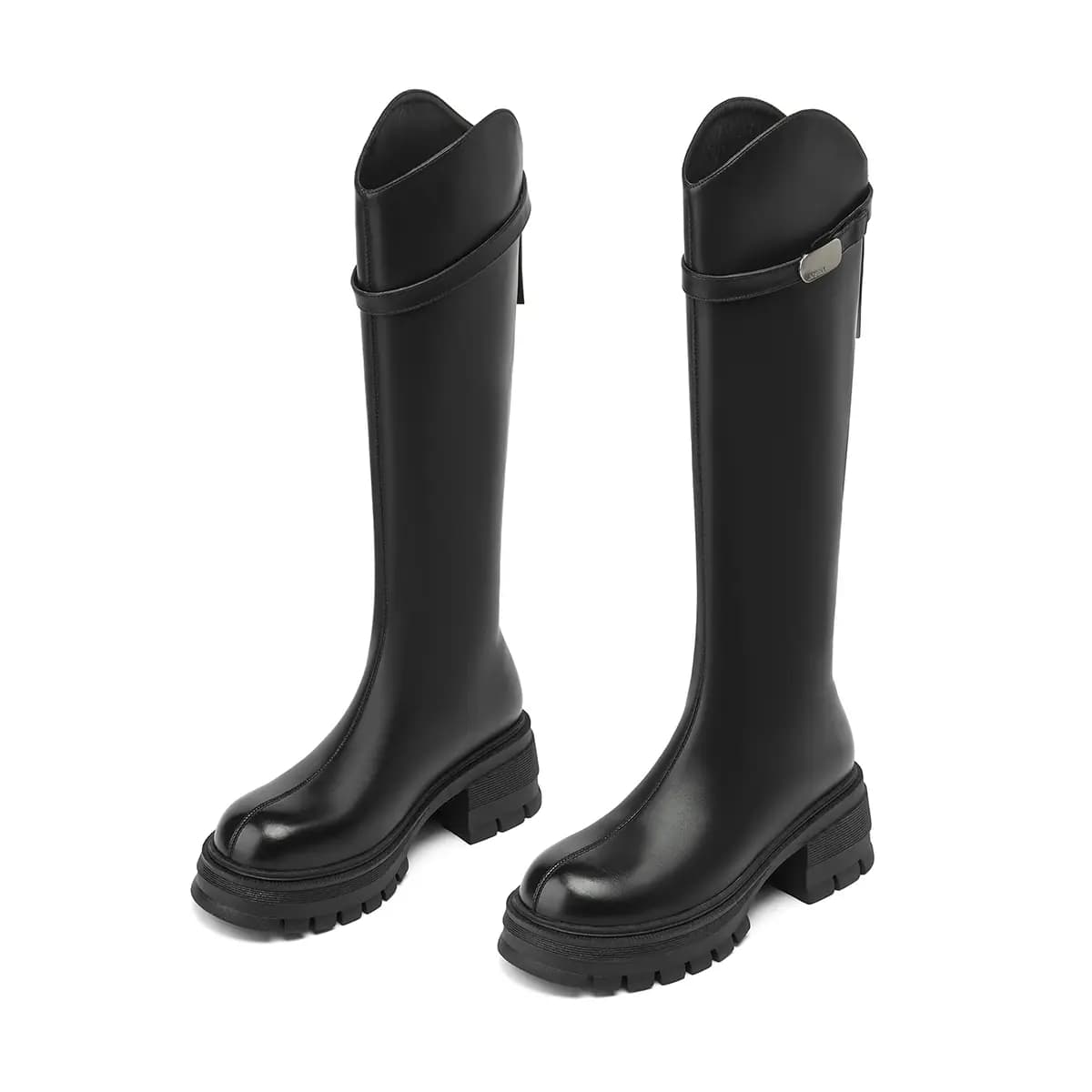 Zhuoshini PU French Style Slimming High Boots Women's 11