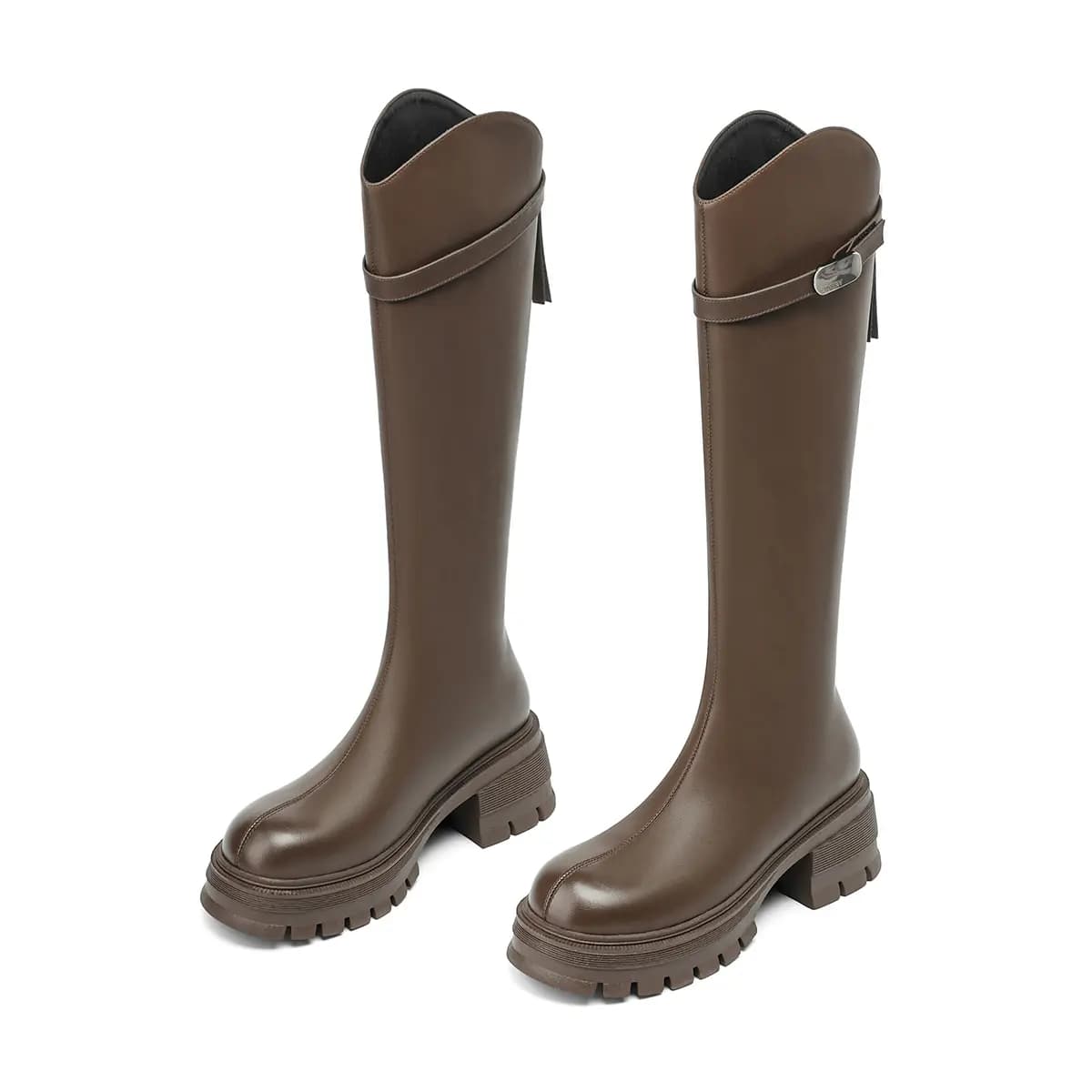Zhuoshini PU French Style Slimming High Boots Women's 15