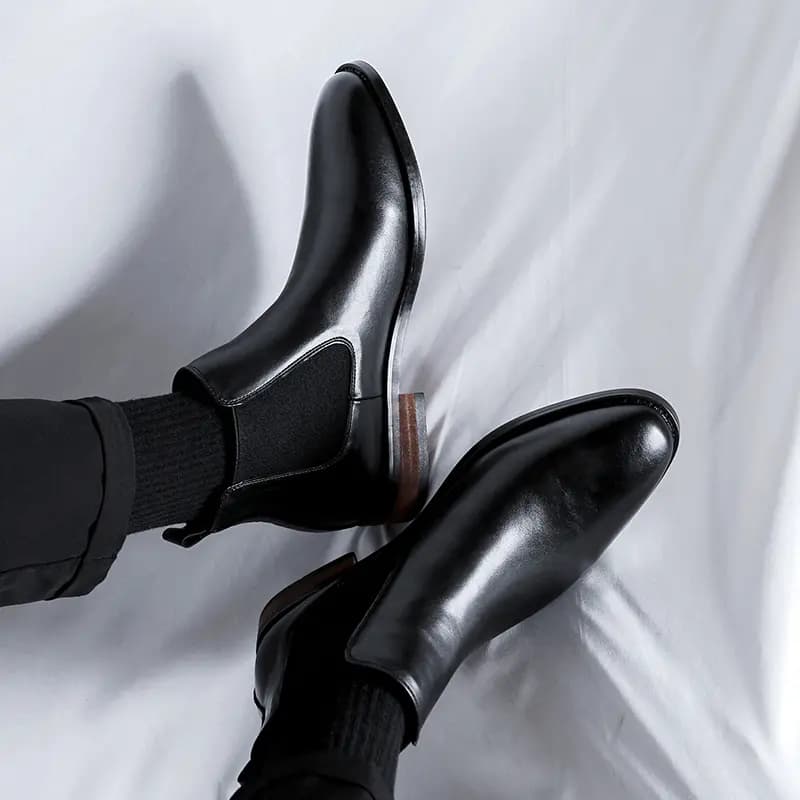 KAQIDI Microfiber Leather London Style Fashion Simple Short-Cut Chelsea Boots Men's 7