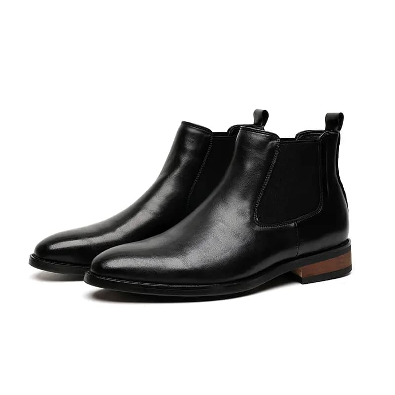 KAQIDI Microfiber Leather London Style Fashion Simple Short-Cut Chelsea Boots Men's 2