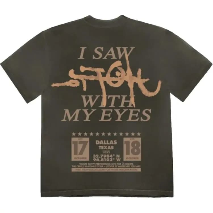 Travis Scott Printli Kişi Köynəyi Qəhvəyi 3