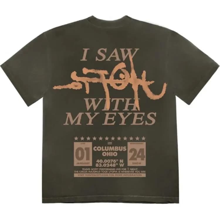 Travis Scott Printli Kişi Köynəyi Qəhvəyi 2