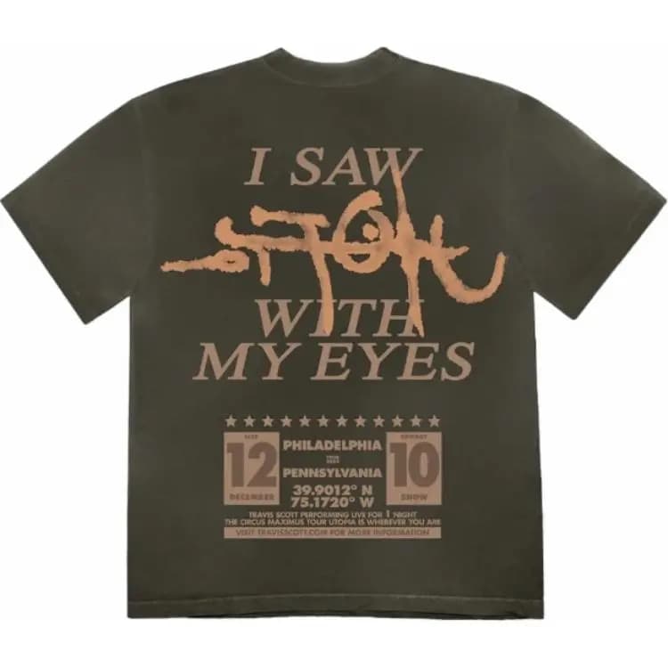 Travis Scott Printli Kişi Köynəyi Qəhvəyi 6