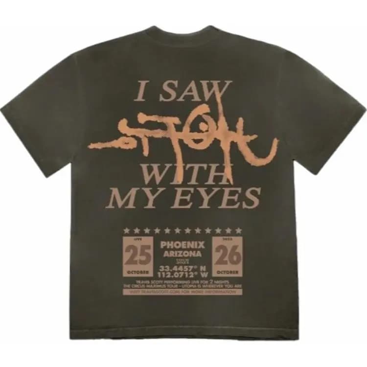 Travis Scott Printli Kişi Köynəyi Qəhvəyi 5