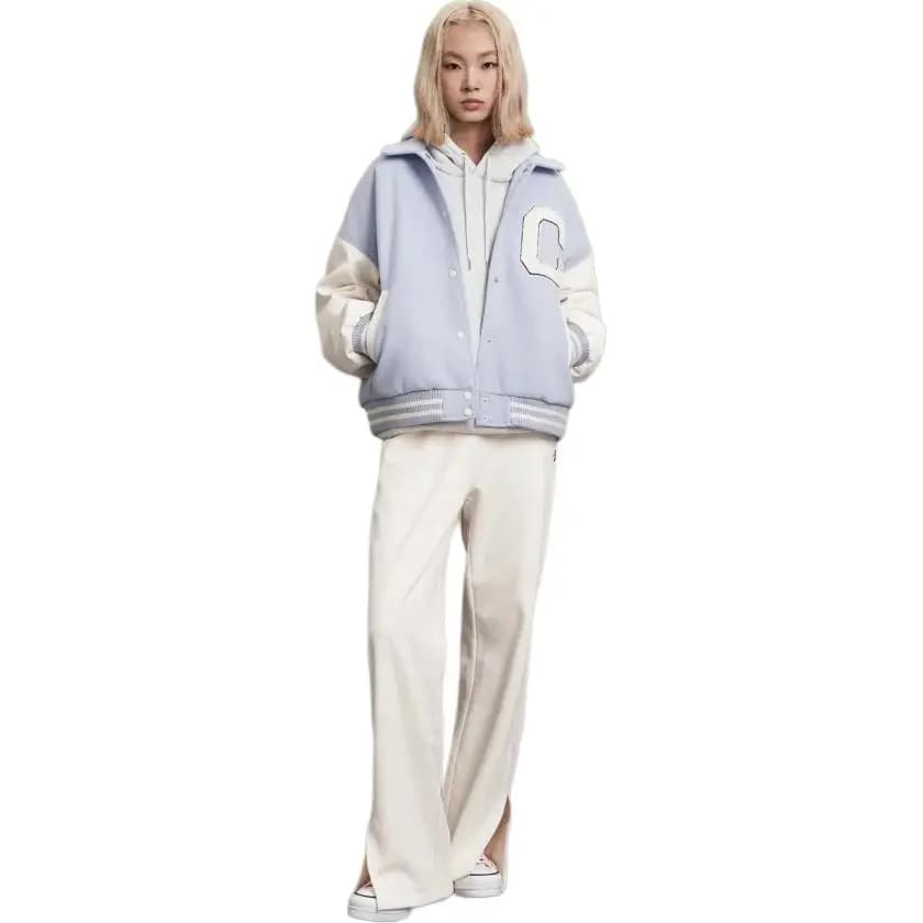 Converse Baseball Jacket Qadın Açıq Mavi 4