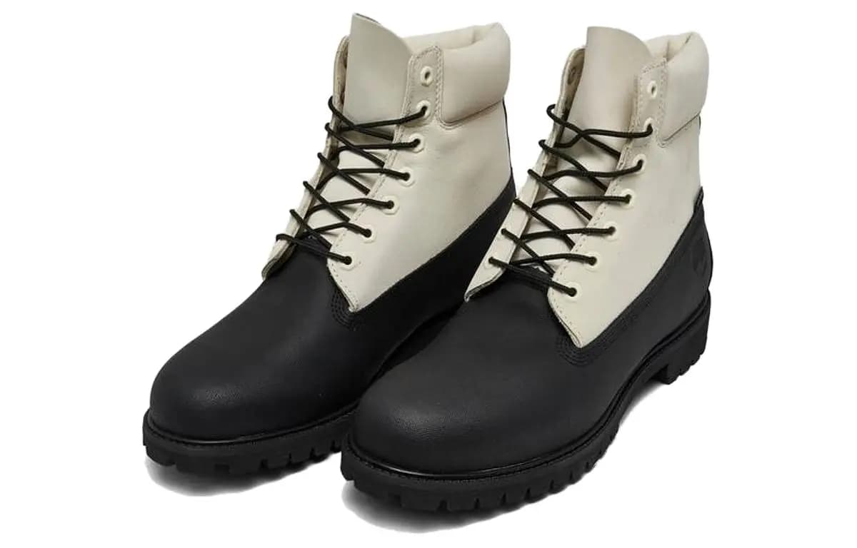 Timberland Premium 6 Inch Waterproof Çəkmə Ağ/Qara 3