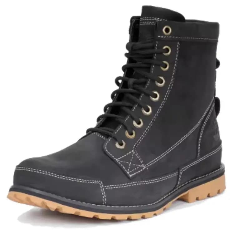 Timberland Vintage Versatile Comfortable Mid-Cut Martin Boots Men's Black 3
