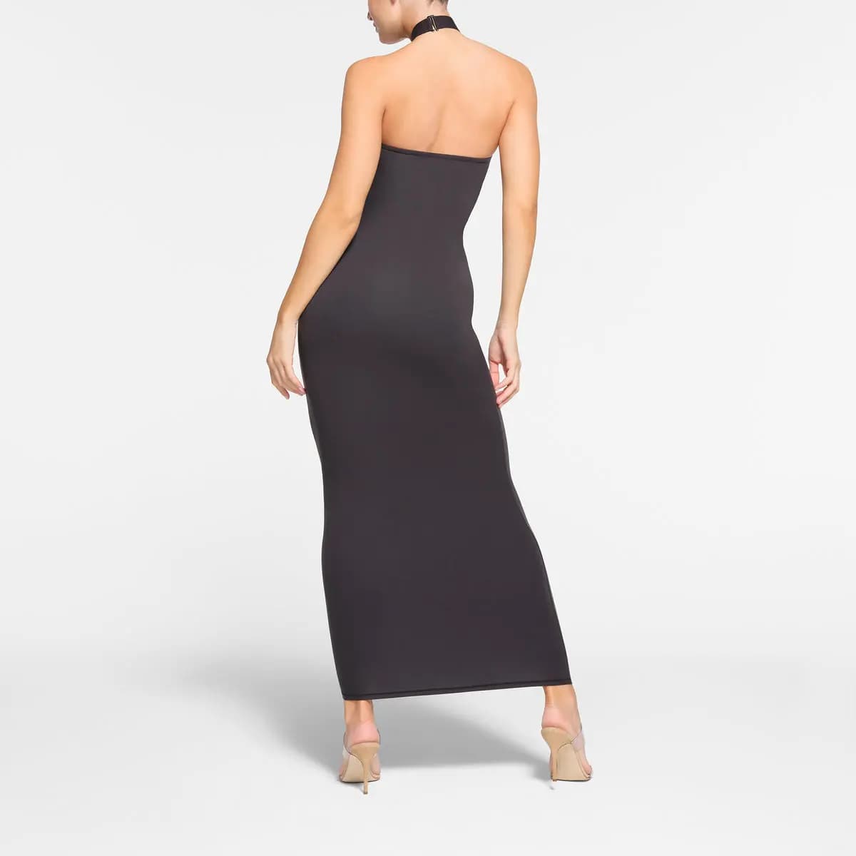 SKIMS FITS EVERYBODY WRAP LONG SLIP DRESS Slip Dresses Women's ONYX/Onyx 3