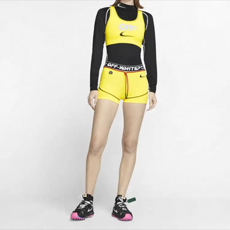 Nike Dri-FIT x OFF-WHITE Qadın İdman Büstqalteri Sarı 4