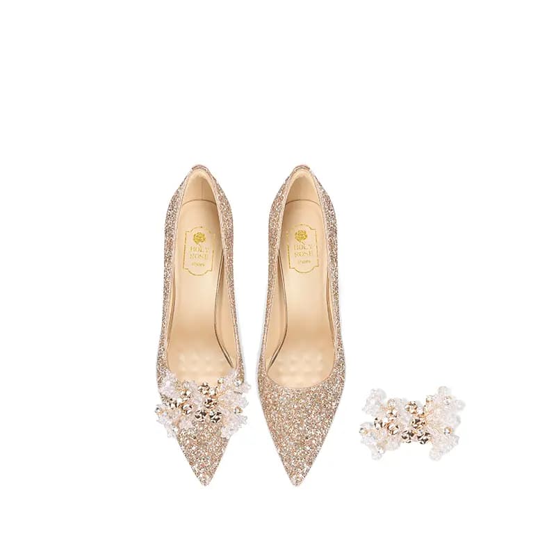 Holy Rose PU Pointed Toe Versatile High-End Thin Heel Pumps 10cm Women's 2