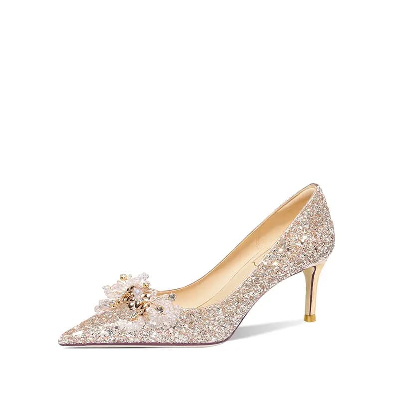 Holy Rose PU Pointed Toe Versatile High-End Thin Heel Pumps 10cm Women's 7