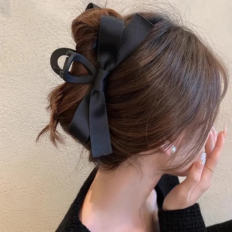 OQD Bow Luxury High-End Sense Audrey Hepburn Style Hair Clip Women's 4