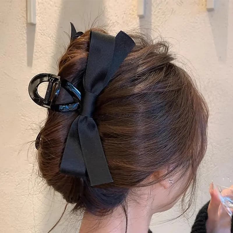 OQD Bow Luxury High-End Sense Audrey Hepburn Style Hair Clip Women's 2
