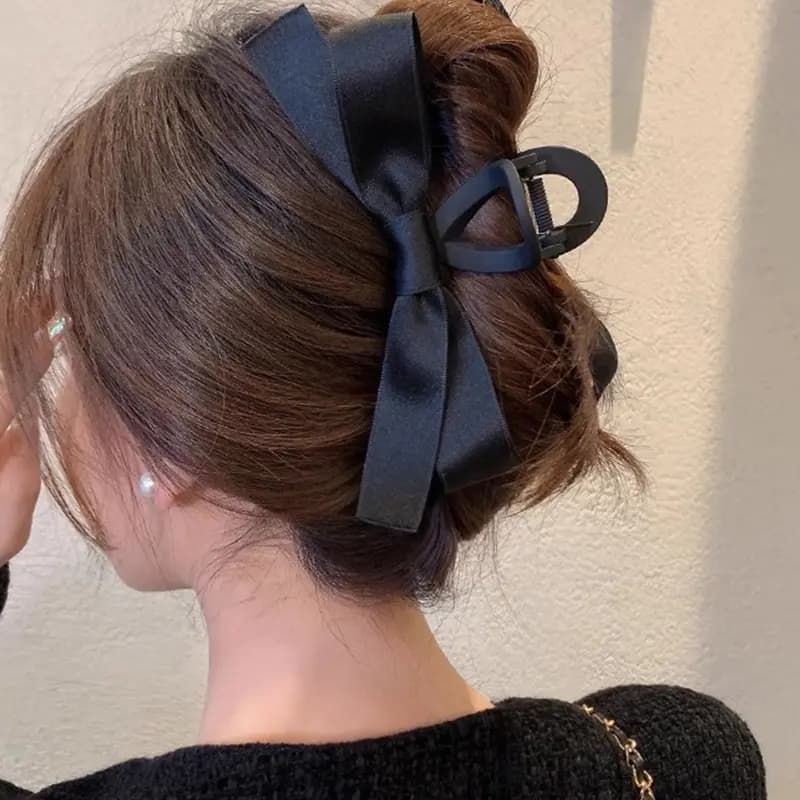 OQD Bow Luxury High-End Sense Audrey Hepburn Style Hair Clip Women's 3