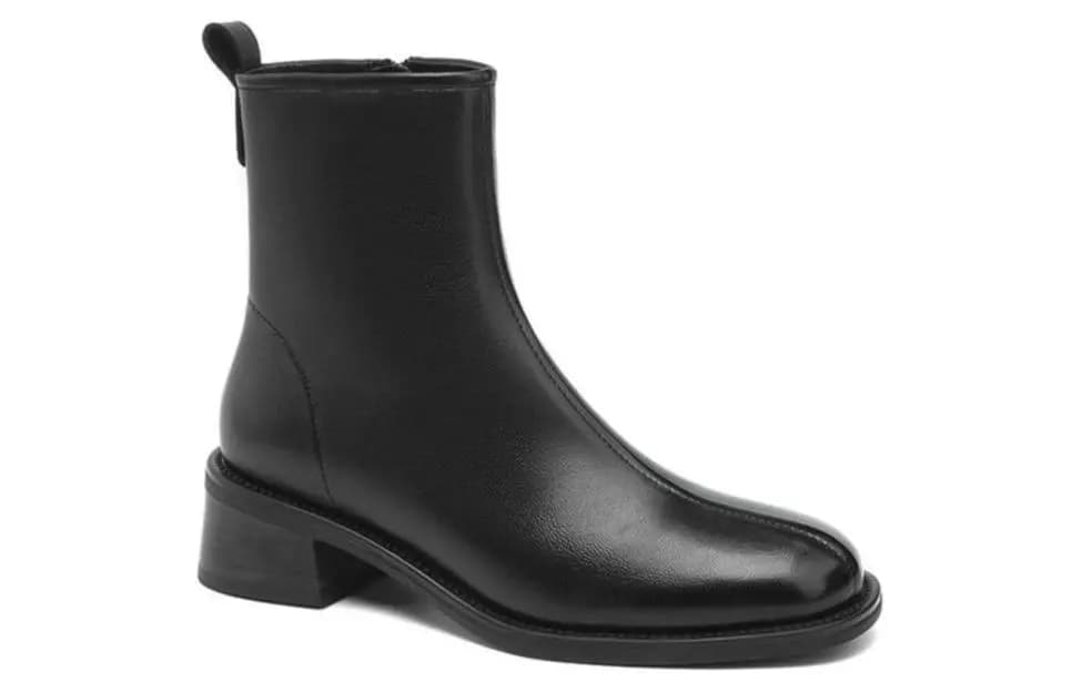 D:FUSE SCANDINAVIA Leather Lambskin Vintage Comfort Commute Casual Short Boots 4.5cm Women's 3