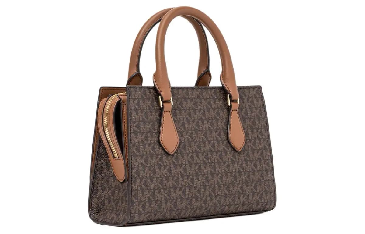 MICHAEL KORS Canvas One Shoulder Handbag, Crossbody Bag Trumpets Women's Brown 4