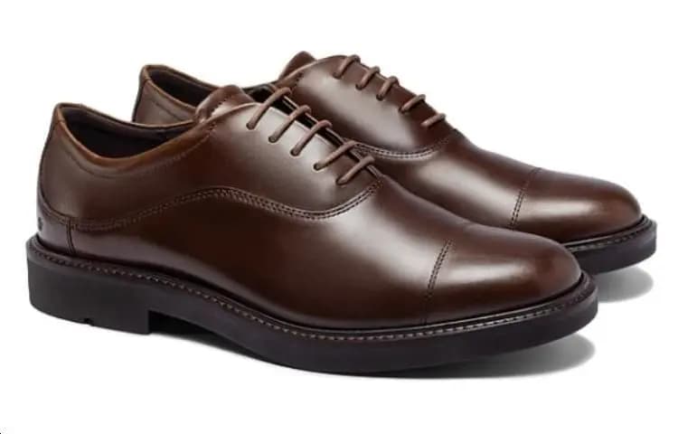 ecco Round Toe Lace-Up Simple Versatile Dress Shoes Men's Brown 5