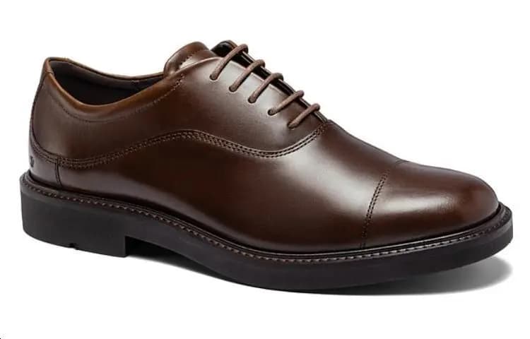 ecco Round Toe Lace-Up Simple Versatile Dress Shoes Men's Brown 2