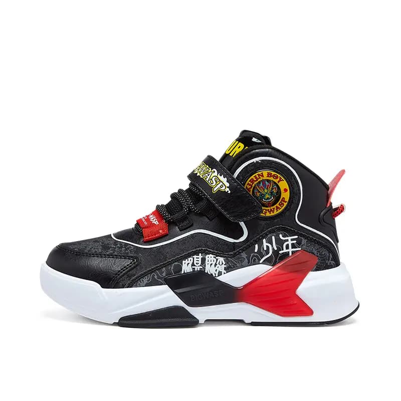 BIG WASP Kids' Comfortable Anti-Slip Cushioned Waterproof Mid-Top Basketball Shoes