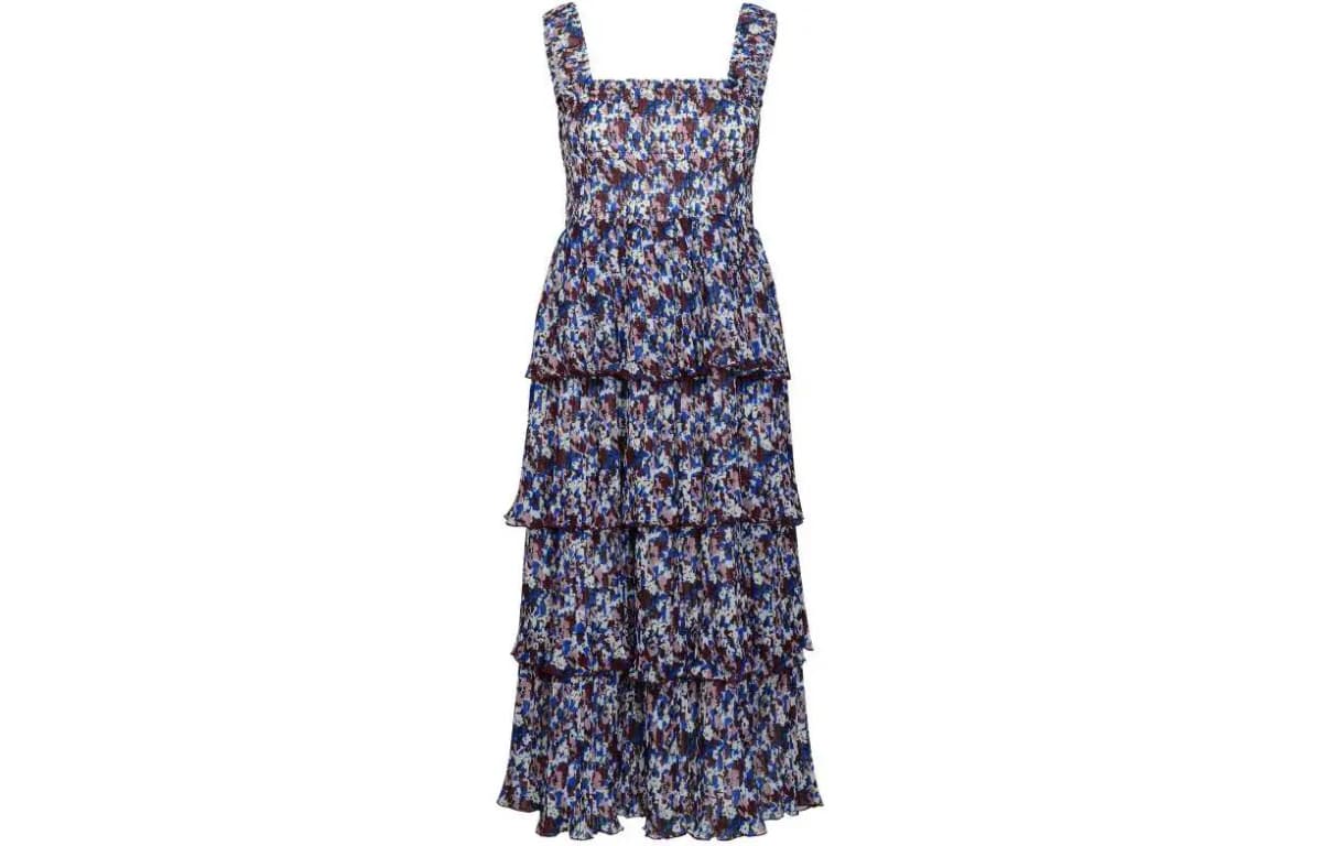 GANNI Pleated Georgette Midi Don