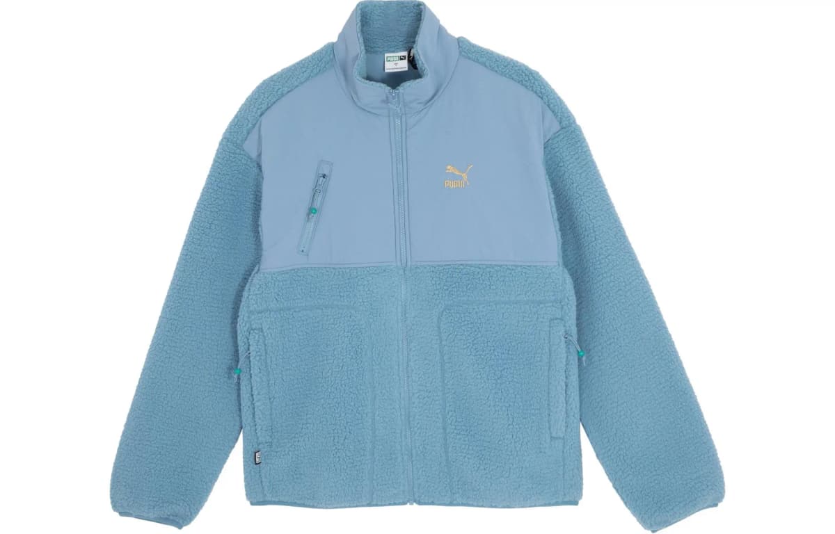 PUMA CNY Year Of The Dragon Series Velvet feel Coat Unisex Light Blue