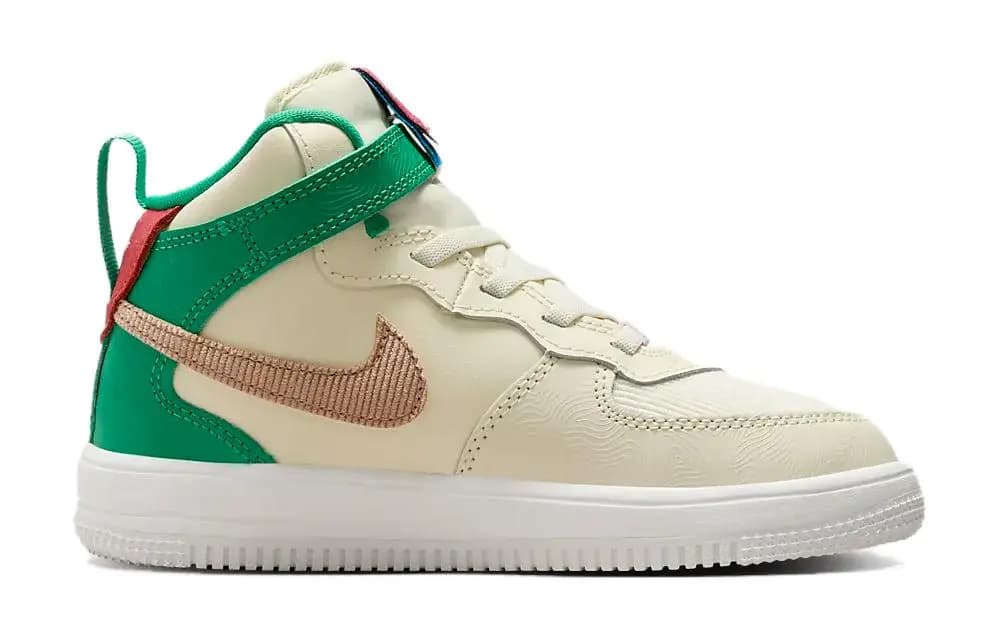 Nike Force 1 Mid EasyOn SE PS Coconut Milk Stadium Green 2