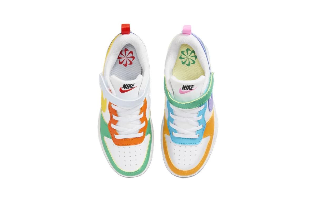 Nike Court Borough Low RC BP Skeyt Ayaqqabısı Uşaq Ağ/Bənövşəyi/Yaşıl 4