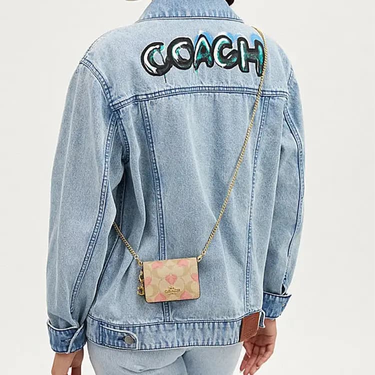 COACH PVC Çanta Qadın Xaki/Ağ 4
