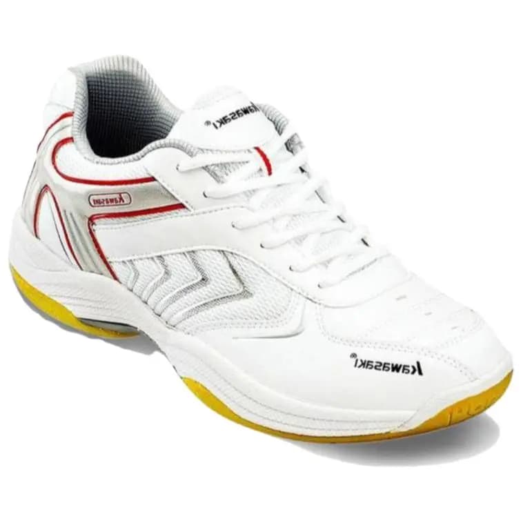 Kawasaki Wind chasing Series Durable Breathable Lightweight Low Top Badminton Shoes Unisex White Yellow 2