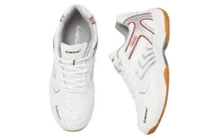 Kawasaki Wind chasing Series Durable Breathable Lightweight Low Top Badminton Shoes Unisex White Yellow 5