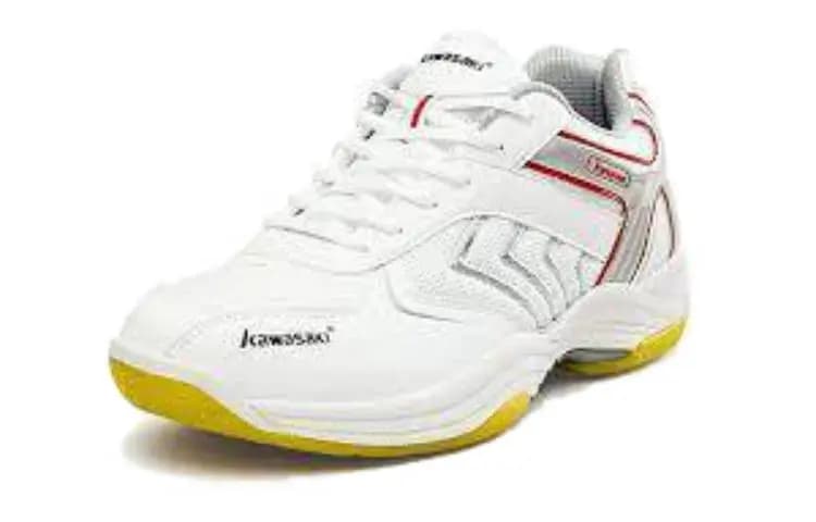 Kawasaki Wind chasing Series Durable Breathable Lightweight Low Top Badminton Shoes Unisex White Yellow 3