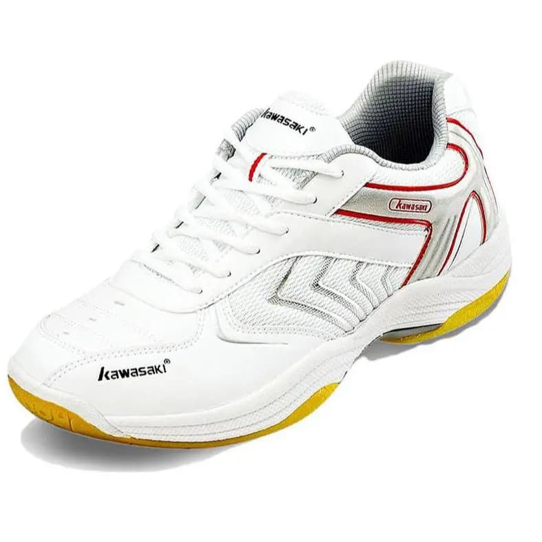 Kawasaki Wind chasing Series Durable Breathable Lightweight Low Top Badminton Shoes Unisex White Yellow