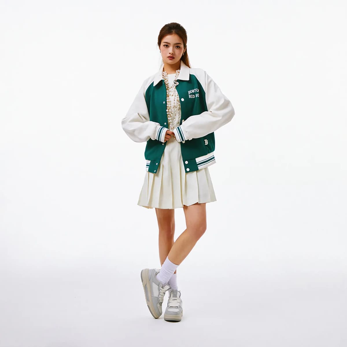 MLB SS24 Baseball Gödəkçə Unisex Tünd Yaşıl 6