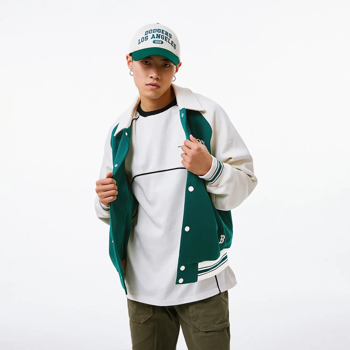MLB SS24 Baseball Gödəkçə Unisex Tünd Yaşıl 4