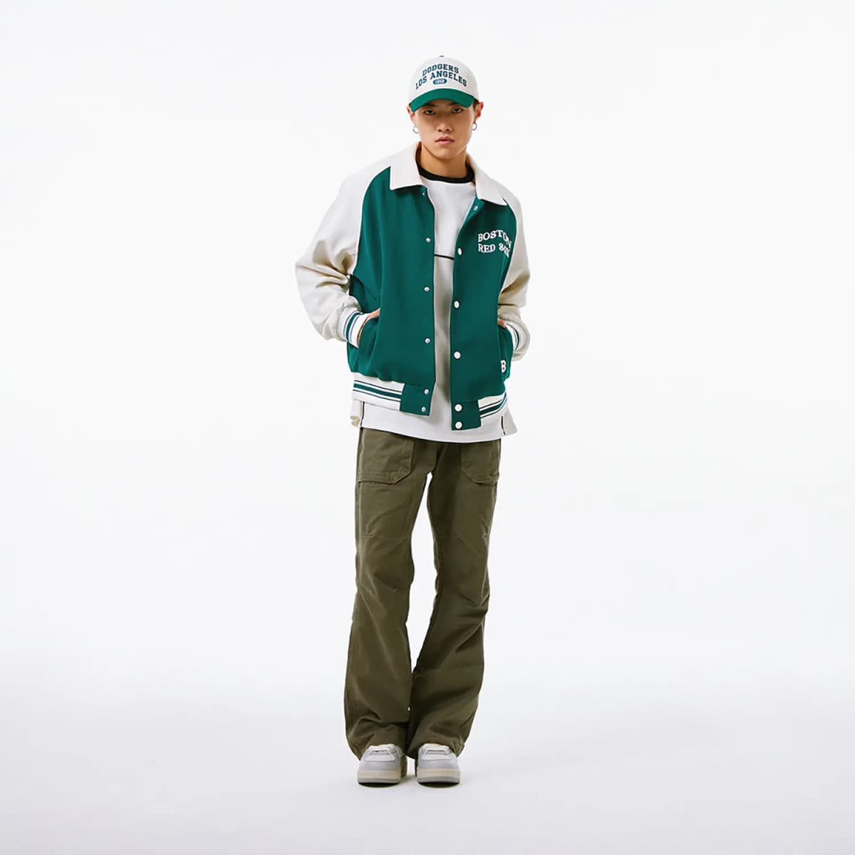 MLB SS24 Baseball Gödəkçə Unisex Tünd Yaşıl 5