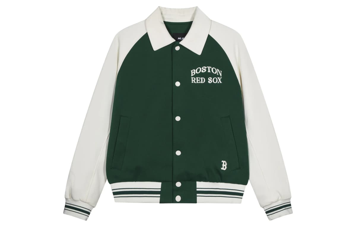MLB SS24 Baseball Gödəkçə Unisex Tünd Yaşıl