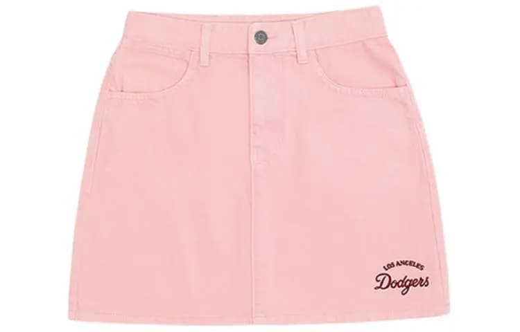 MLB Los Angeles Dodgers Qadın Denim Mini Ətək Peach Pink