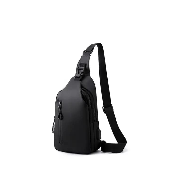 Techson Polyester Sling Çanta Unisex Qara/Boz 2