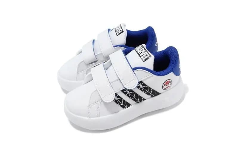Adidas Grand Court Marvel Spider-Man Uşaq Ayaqqabısı Ağ/Qara/Mavi 4