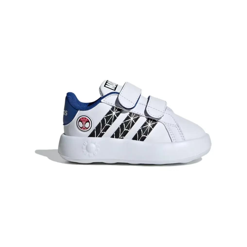 Adidas Grand Court Marvel Spider-Man Uşaq Ayaqqabısı Ağ/Qara/Mavi 2