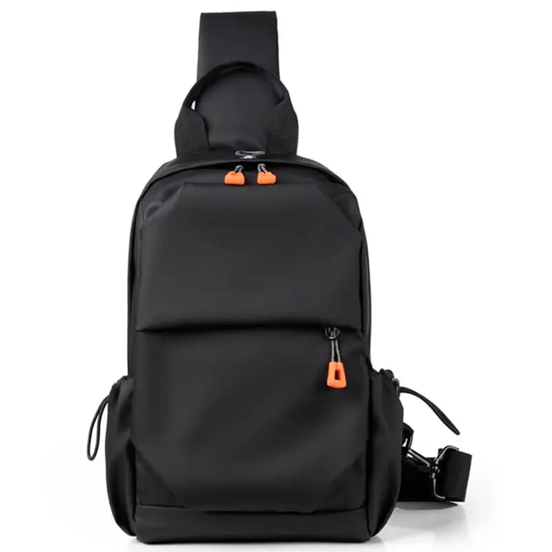 Warrior Casual Minimalist Multi-Functional Trendy Polyester Shoulder Sling Crossbody Chest Bag Small Unisex Couple Black/Gray 7