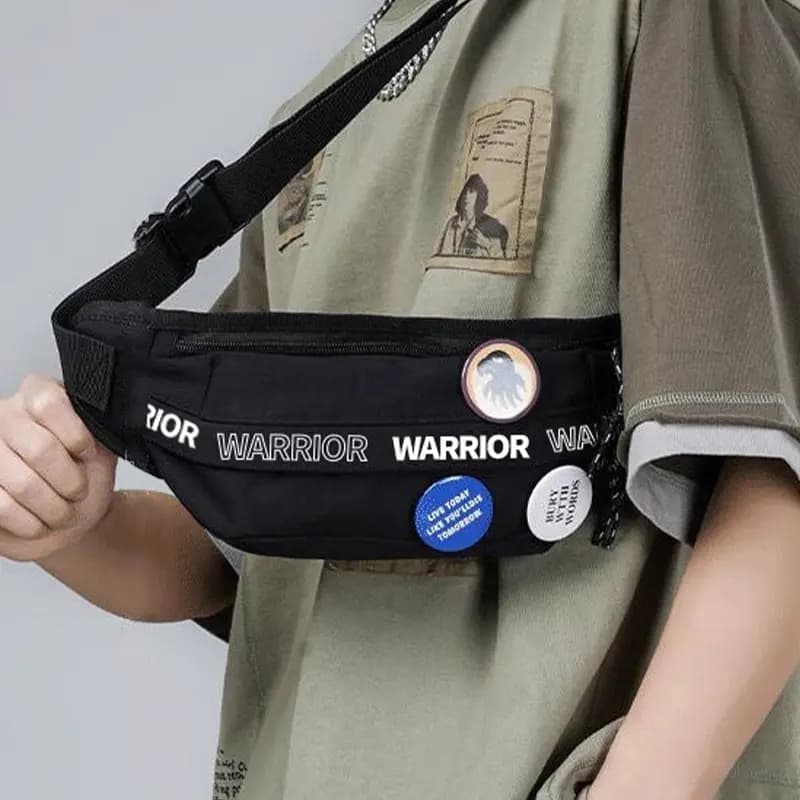 Warrior Nylon Unisex Çiyinüstü Çanta Qara/Ecru 7