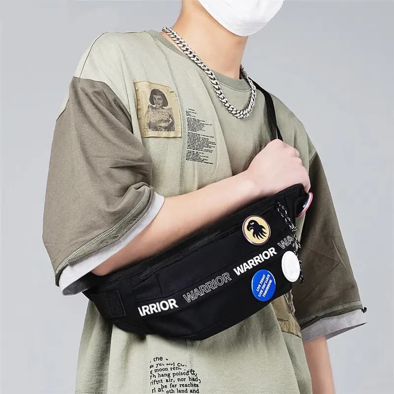 Warrior Nylon Unisex Çiyinüstü Çanta Qara/Ecru 10