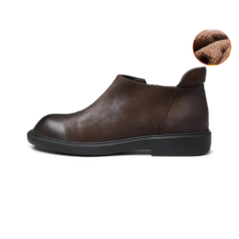 Brounvanm Top Layer Cowhide Leather British Versatile Ankle Boots Men's 10